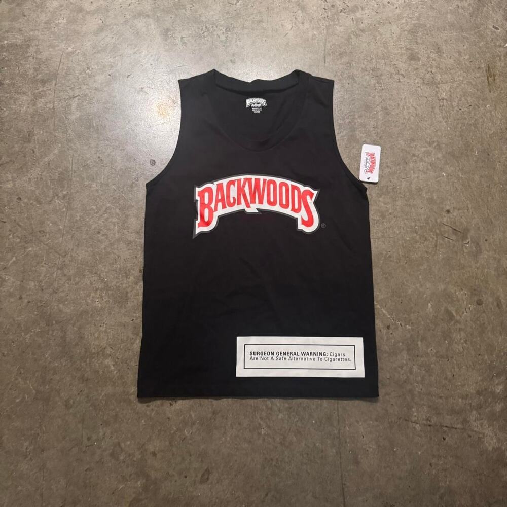 Black backwoods sleeveless tank top